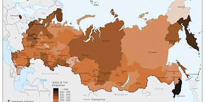 Karte: Russland: Motorisierung