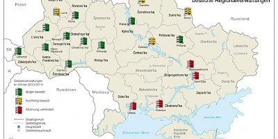 Karte: Ukraine: Von der Maidan-Bewegung besetzte Regionalverwaltungen