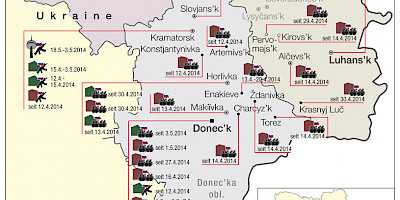 Karte: Ostukraine: Besetzung staatlicher Behörden