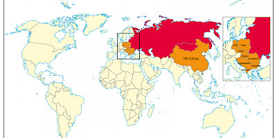 Karte: Die Ausdehnung des Kommunismus