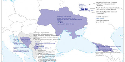 Karte: Operationen der EU 2001-2011