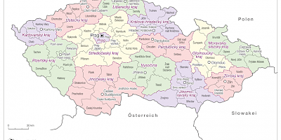 Karte: Tschechien: Administrative Gliederung