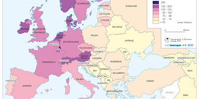 Karte: Europa: Wirtschaftskraft 2019