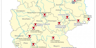 Karte: Deutschland: Tschechisch an Universitäten
