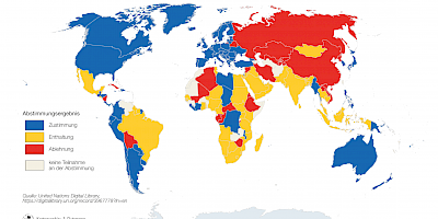Karte: Ausschluss Russlands aus dem Menschenrechtsrat der Vereinten Nationen, Abstimmung am 7.4.2022