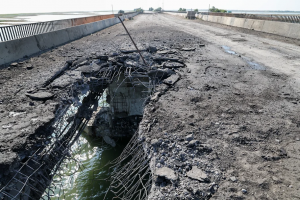 Die zerstörte Čongar-Brücke, 23.6.2023