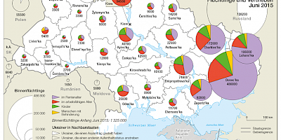 Karte: Der Krieg im Donbass. Flüchtlinge und Vertriebene