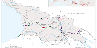 Karte: Georgien: Straßennetz