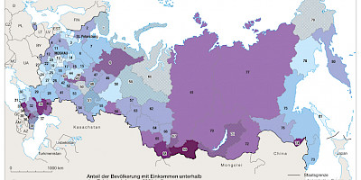 Karte: Russländische Föderation: Armut 2021