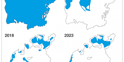 Karte: Aralsee 1960-2023