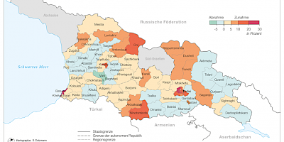 Karte: Georgien: Wahlbeteiligung Parlamentswahl 2024