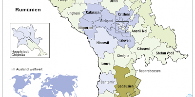 Karte: Moldova: Referendum über Aufnahme des EU-Beitritts in die Verfassung 2024