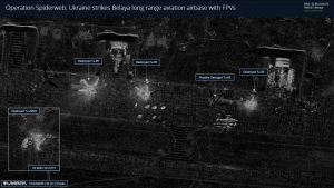 Satellitenaufnahme des Luftwaffenstützpunkts Belaja, 1.6.2025