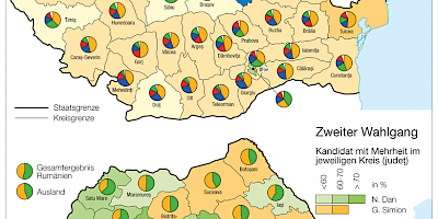Karte: Rumänien: Präsidentschaftswahlen 2025