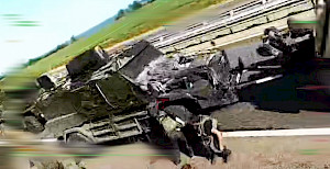 Ukrainische Drohnenangriffe auf Militärfahrzeuge nahe Mariupol'. Quelle: Ukr. Nationalgarde