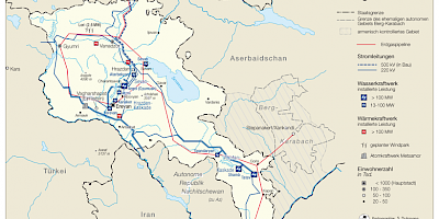 Karte: Armenien: Energieinfrastruktur