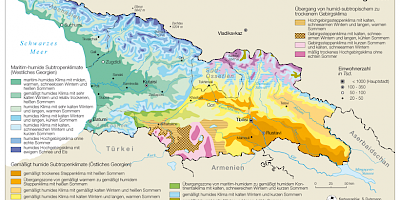 Karte: Georgien: Klimaregionen