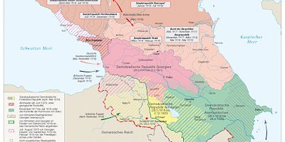 Karte: Der Kaukasus 1918-1920: Krieg, Bürgerkrieg, Staatsbildung